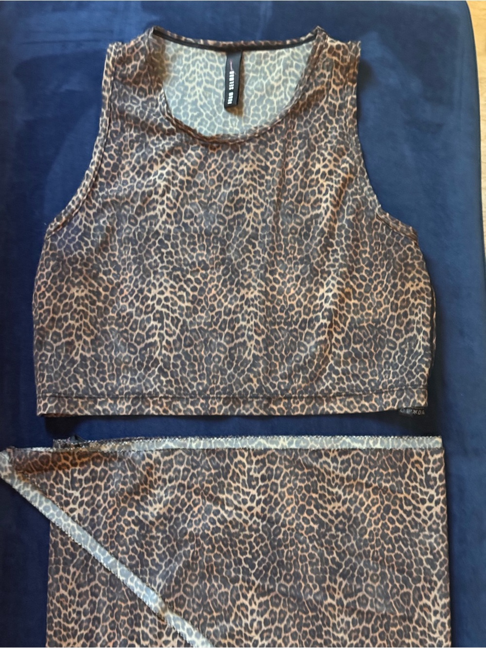 Adam Selman Sport Cropped Mesh Tank & Mini Sarong Set | Leopard | M/S-M | NWOT - Picture 5 of 9